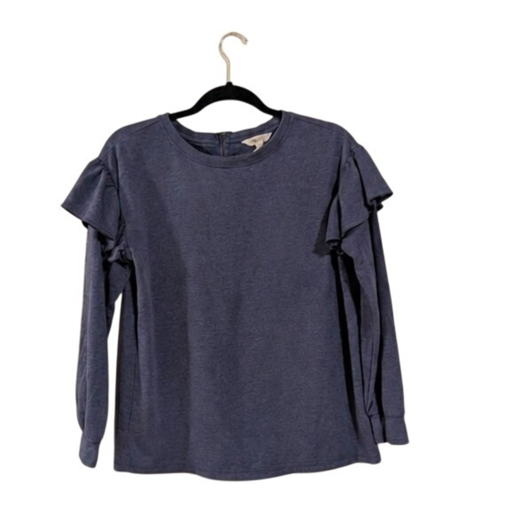 Women's Matilda Jane Blue Ruffle Sleeve Sweatshirt S